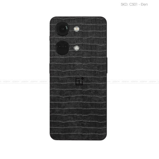 Miếng Dán Da OnePlus Ace Series Vân Cá Sấu Đen | CS01
