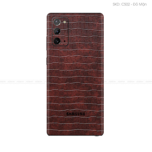 Miếng Dán Da Samsung Note 20 Series Vân Cá Sấu Nâu | CS02