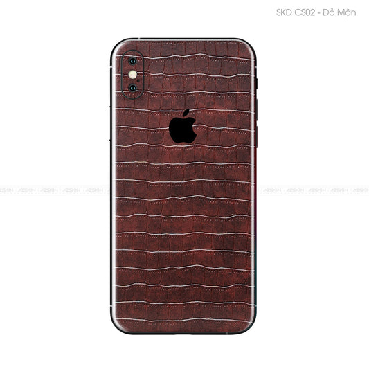 Miếng Dán Da IPhone X Series Vân Cá Sấu Nâu | CS02