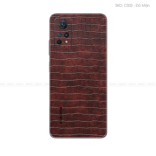 Miếng Dán Da Xiaomi Note 11 Series Vân Cá Sấu Nâu | CS02