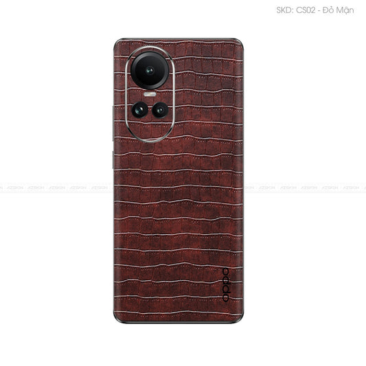 Miếng Dán Da OPPO Reno Series Vân Cá Sấu Nâu | CS02