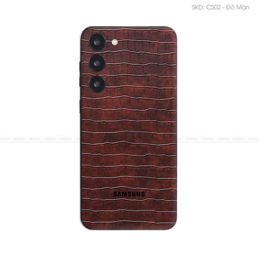 Miếng Dán Da Samsung S23 Series Vân Cá Sấu Nâu | CS02