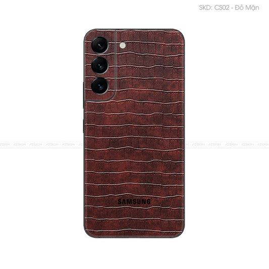 Miếng Dán Da Samsung S22 Series Vân Cá Sấu Nâu | CS02