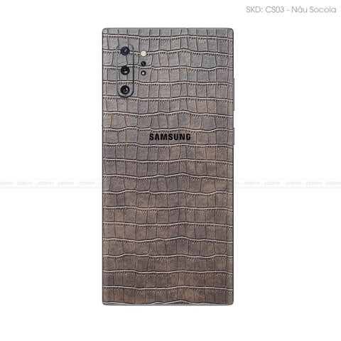 Miếng Dán Da Samsung Note 10 Series Vân Cá Sấu Nâu | CS03