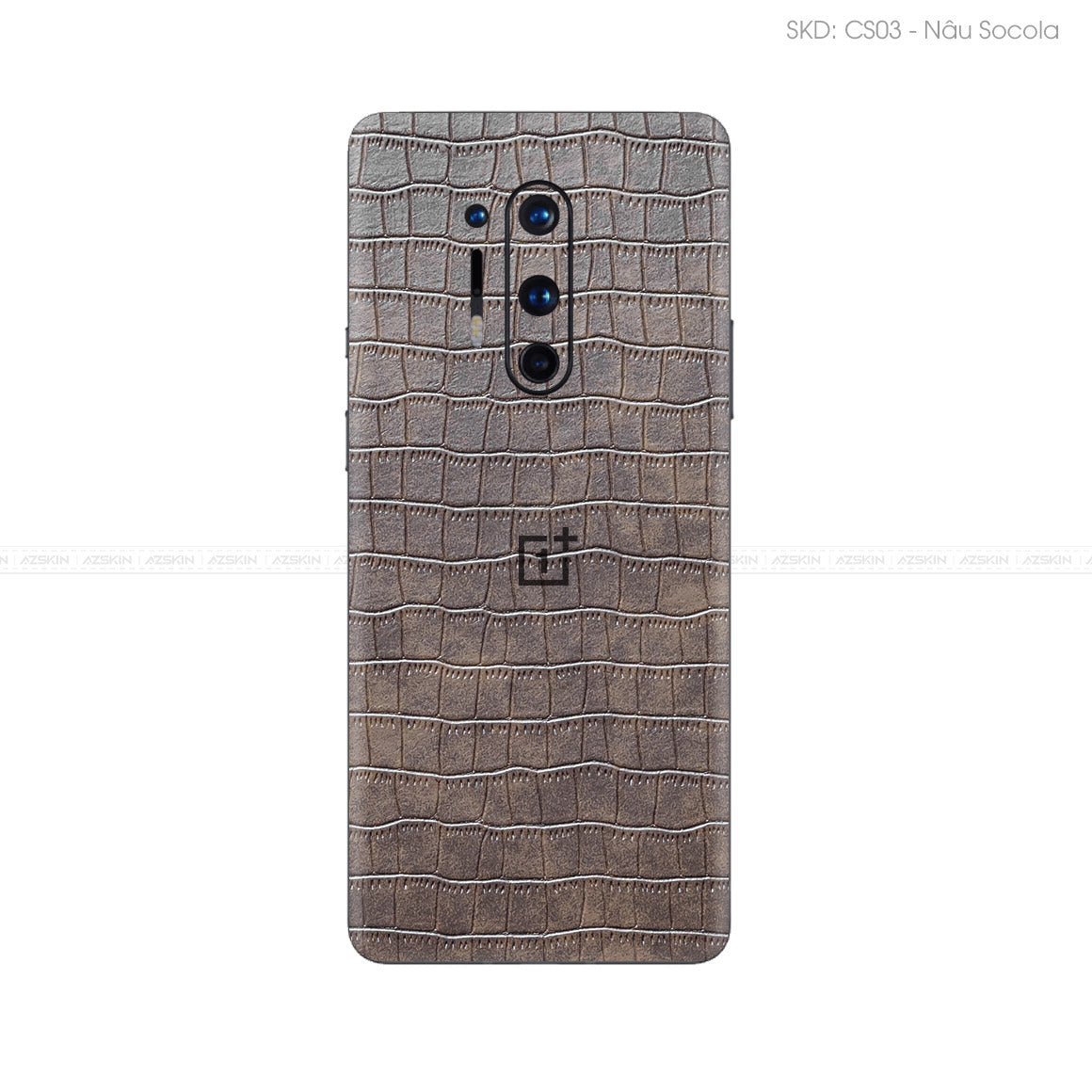 Miếng Dán Da OnePlus 8 Series Vân Cá Sấu Nâu | CS03