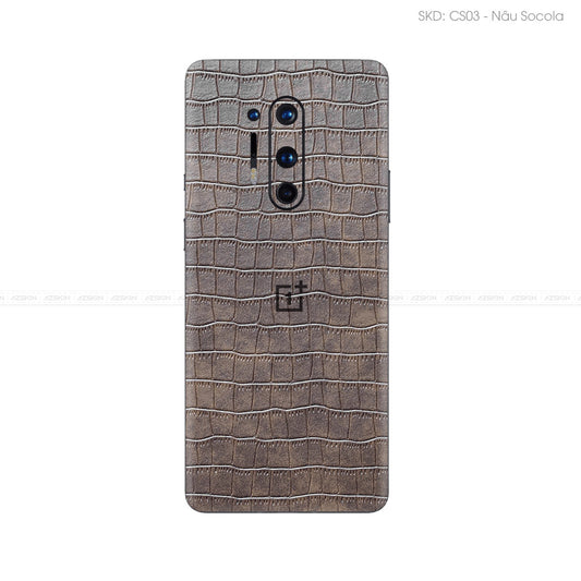 Miếng Dán Da OnePlus 8 Series Vân Cá Sấu Nâu | CS03