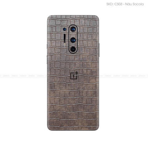 Miếng Dán Da OnePlus 8 Series Vân Cá Sấu Nâu | CS03