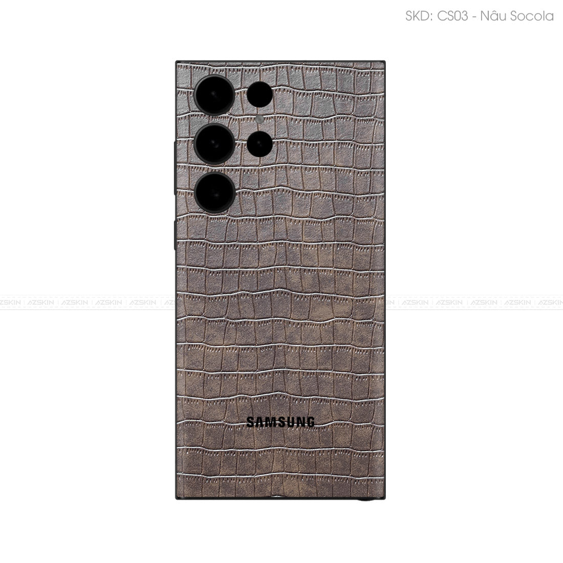 Miếng Dán Da Samsung Galaxy S24 Series Vân Cá Sấu Nâu | CS03