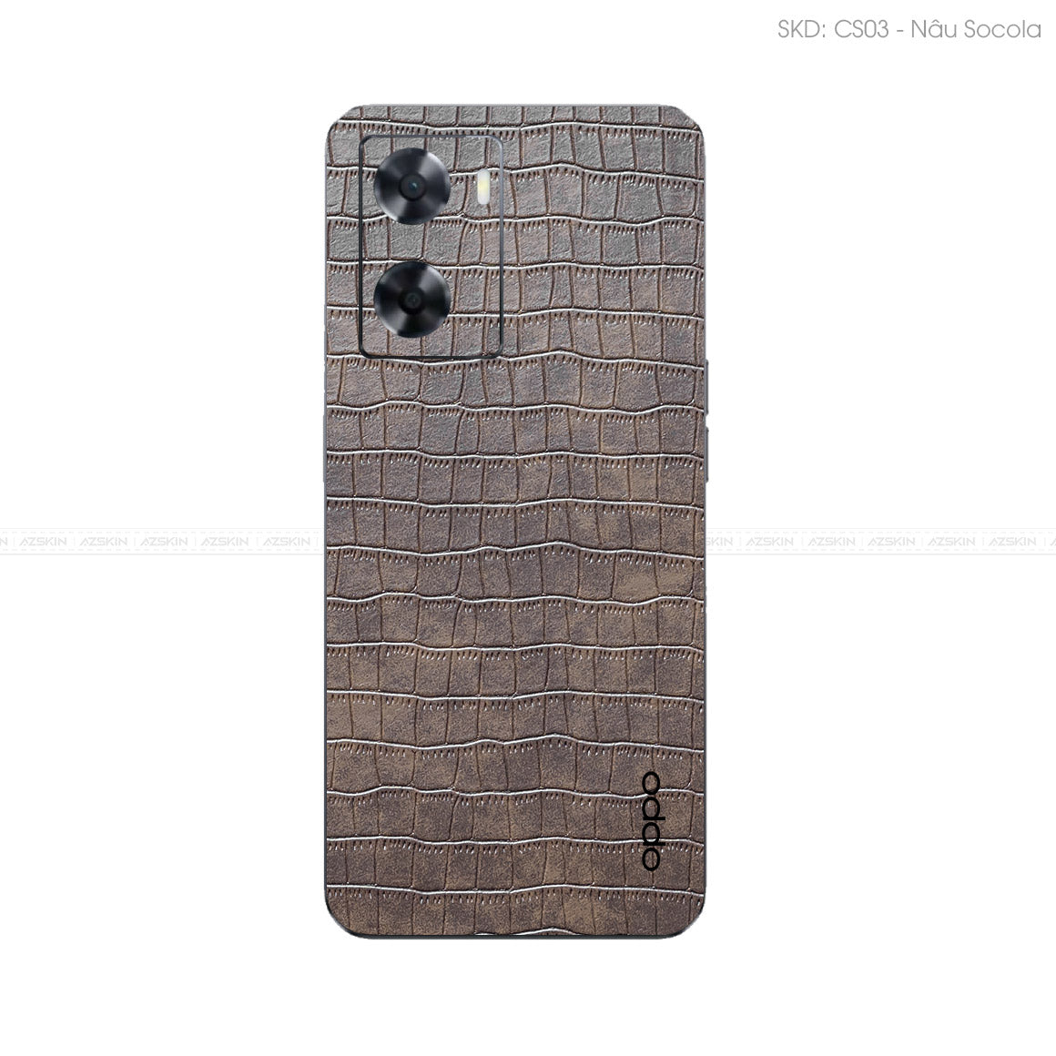 Miếng Dán Da OPPO A Series Vân Cá Sấu Nâu | CS03