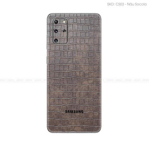 Miếng Dán Da Samsung S20 Series Vân Cá Sấu Nâu | CS03