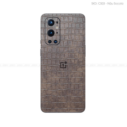 Miếng Dán Da OnePlus 9 Series Vân Cá Sấu Nâu | CS03
