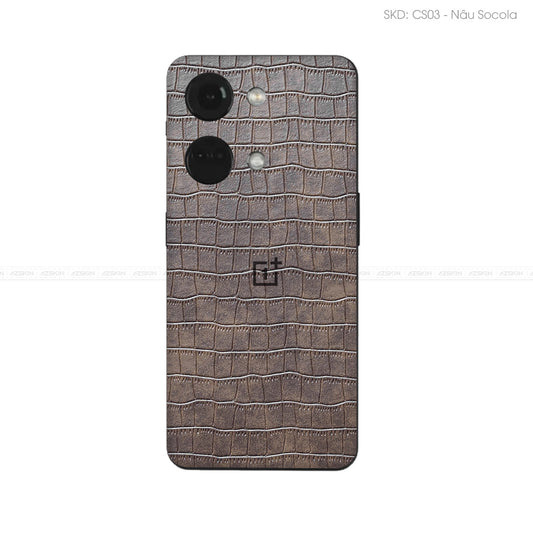 Miếng Dán Da OnePlus Ace Series Vân Cá Sấu Nâu | CS03