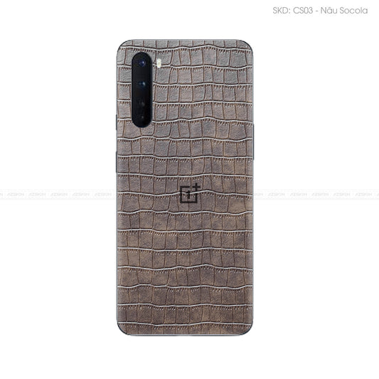 Miếng Dán Da OnePlus Nord Series Vân Cá Sấu Nâu | CS03