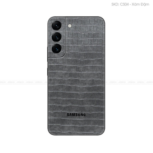 Miếng Dán Da Samsung S22 Series Vân Cá Sấu Xám | CS04