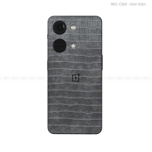 Miếng Dán Da OnePlus Ace Series Vân Cá Sấu Xám | CS04