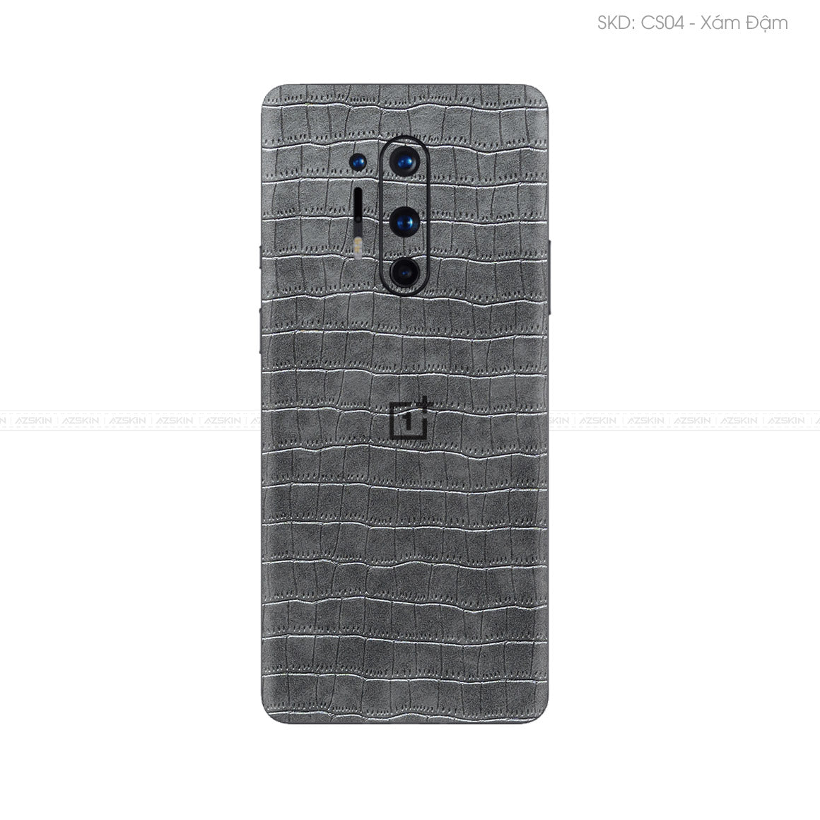 Miếng Dán Da OnePlus 8 Series Vân Cá Sấu Xám | CS04