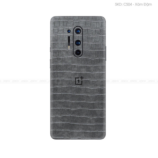 Miếng Dán Da OnePlus 8 Series Vân Cá Sấu Xám | CS04