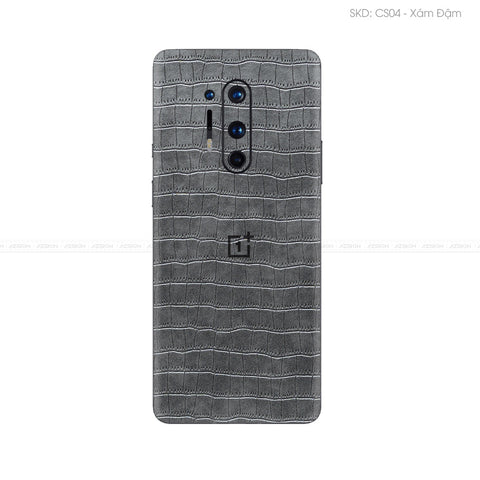 Miếng Dán Da OnePlus 8 Series Vân Cá Sấu Xám | CS04