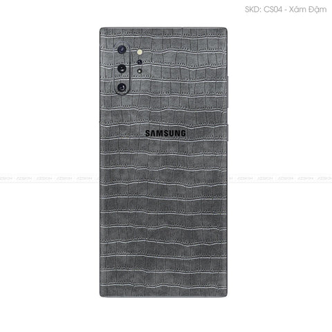 Miếng Dán Da Samsung Note 10 Series Vân Cá Sấu Xám | CS04