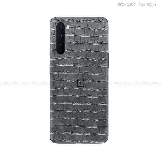 Miếng Dán Da OnePlus Nord Series Vân Cá Sấu Xám | CS04