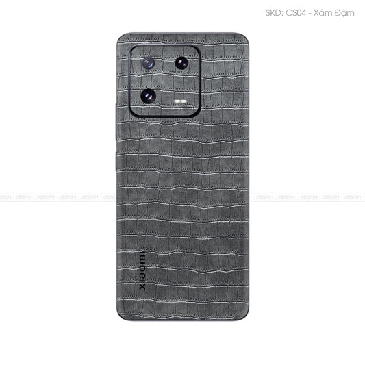 Miếng Dán Da Xiaomi 13 Series Vân Cá Sấu Xám | CS04