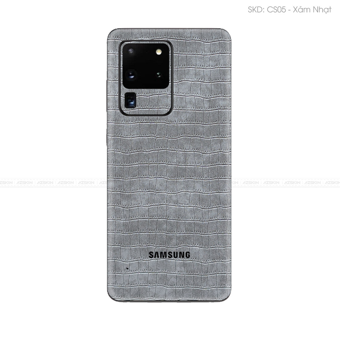 Miếng Dán Da Samsung S20 Series Vân Cá Sấu Xám | CS05