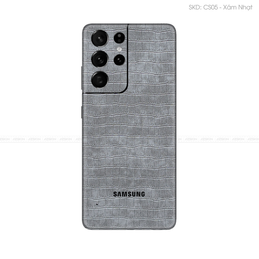 Miếng Dán Da Samsung S21 Series Vân Cá Sấu Xám | CS05