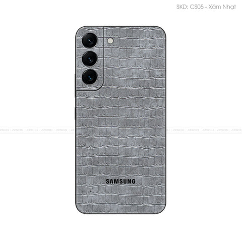Miếng Dán Da Samsung S21 Series Vân Cá Sấu Xám | CS05