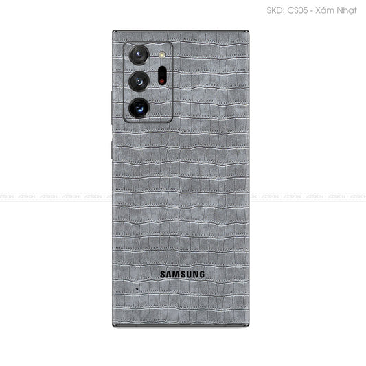 Miếng Dán Da Samsung Note 20 Series Vân Cá Sấu Xám | CS05