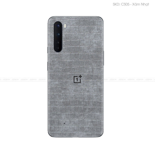 Miếng Dán Da OnePlus Nord Series Vân Cá Sấu Xám | CS05
