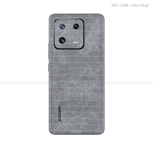 Miếng Dán Da Xiaomi 13 Series Vân Cá Sấu Xám | CS05