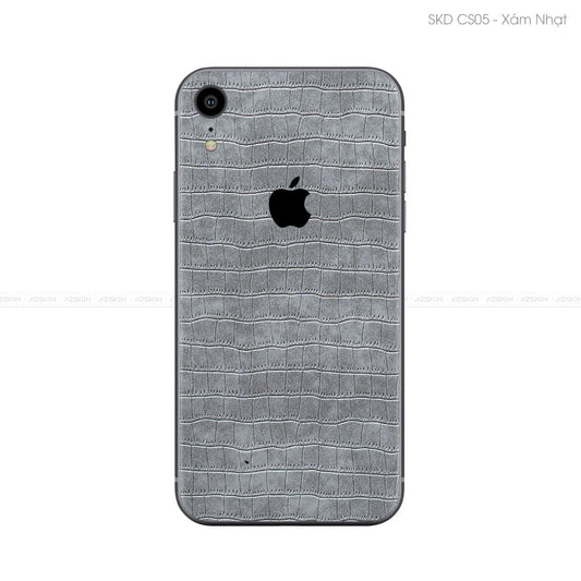 Miếng Dán Da IPhone X Series Vân Cá Sấu Xám | CS05