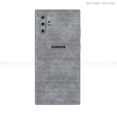Miếng Dán Da Samsung Note 10 Series Vân Cá Sấu Xám | CS05