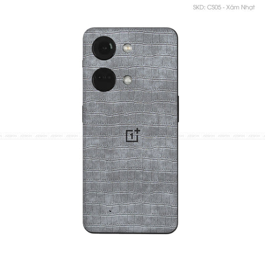 Miếng Dán Da OnePlus Ace Series Vân Cá Sấu Xám | CS05