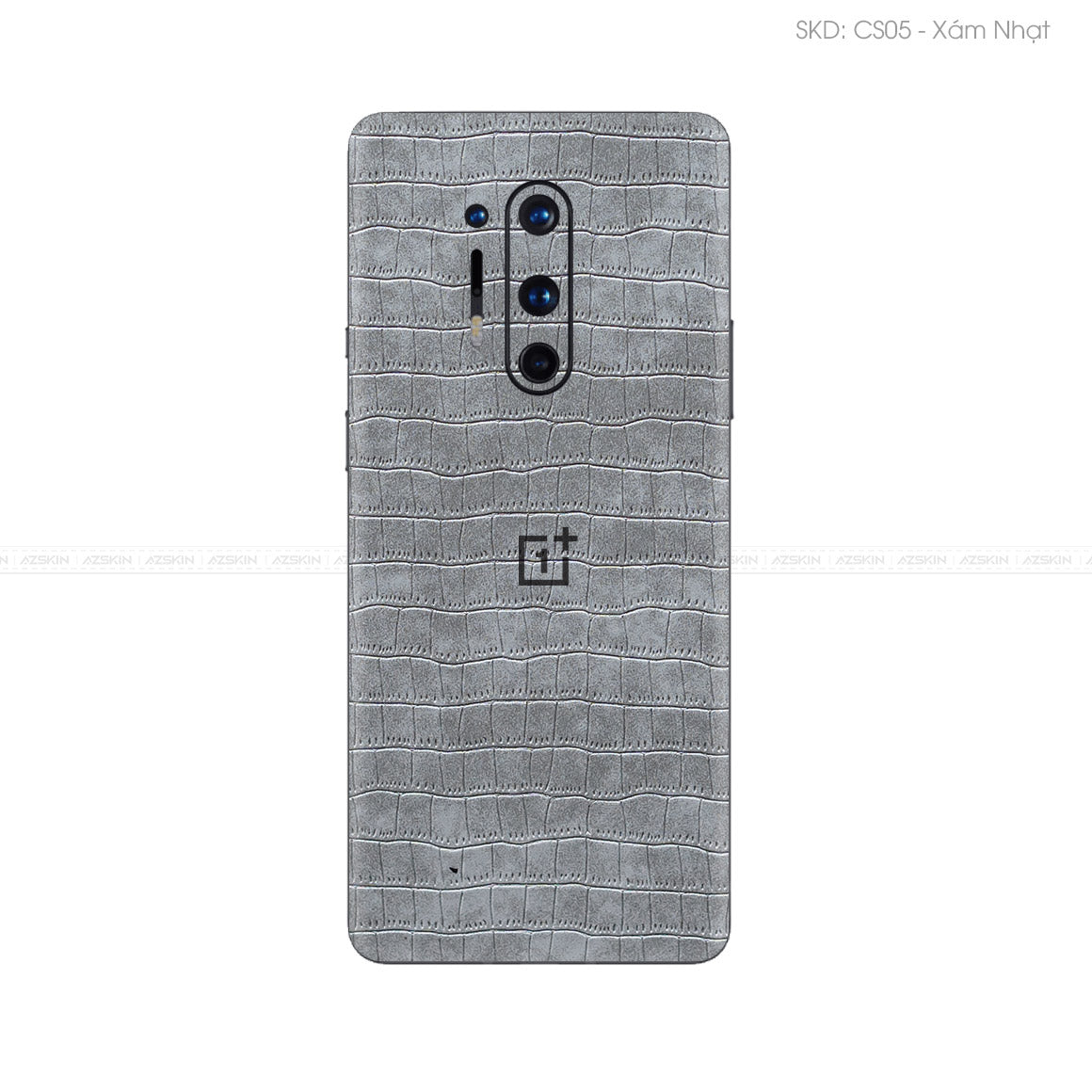 Miếng Dán Da OnePlus 8 Series Vân Cá Sấu Xám | CS05
