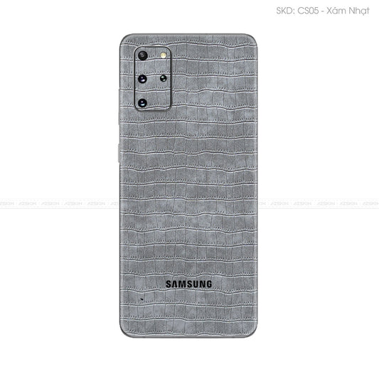 Miếng Dán Da Samsung S20 Series Vân Cá Sấu Xám | CS05
