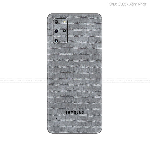 Miếng Dán Da Samsung S20 Series Vân Cá Sấu Xám | CS05