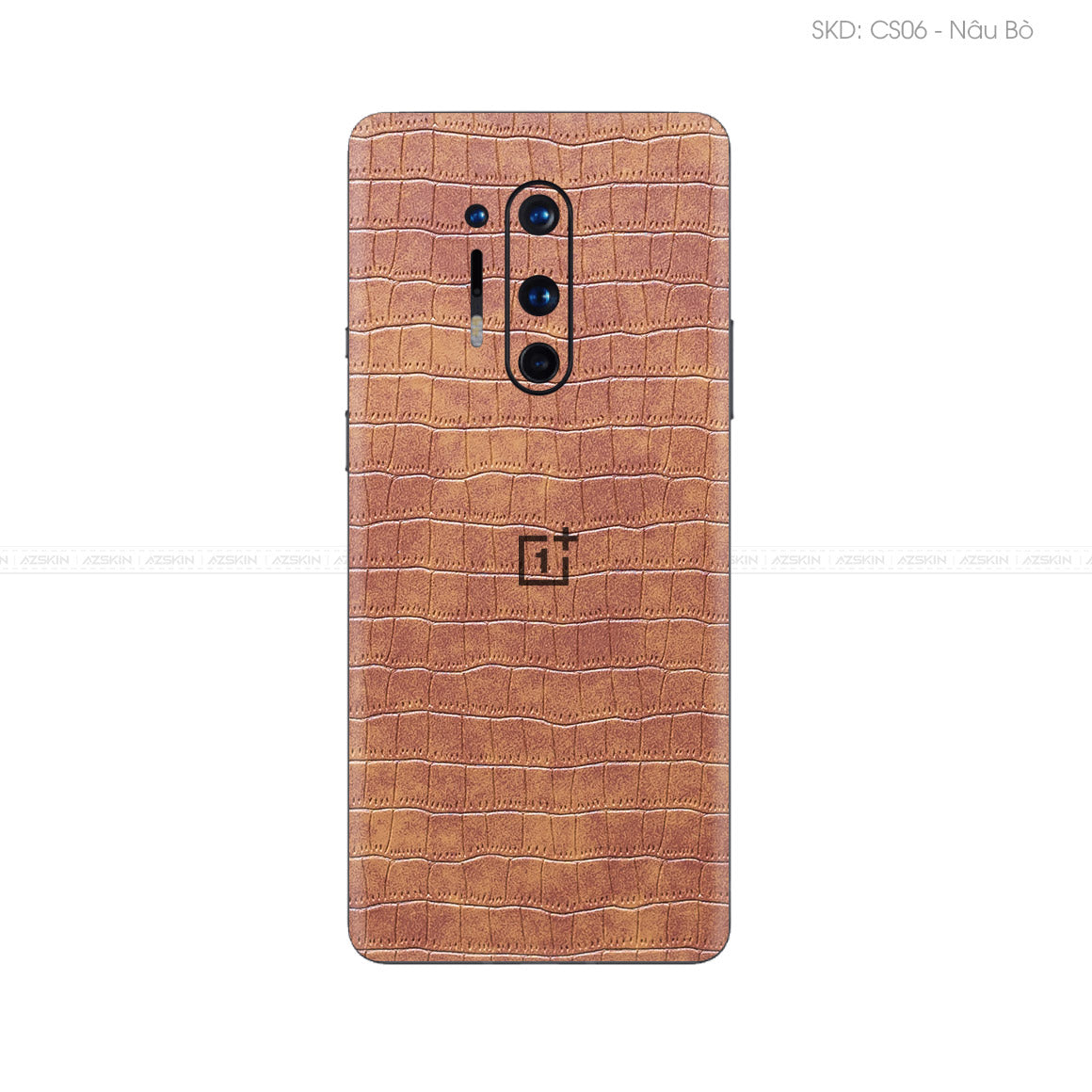 Miếng Dán Da OnePlus 8 Series Vân Cá Sấu Nâu | CS06