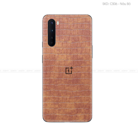 Miếng Dán Da OnePlus Nord Series Vân Cá Sấu Nâu | CS06