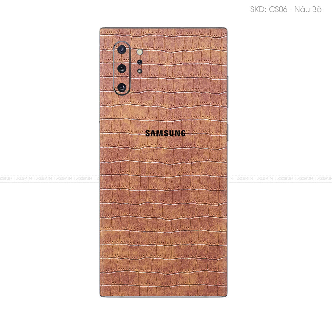 Miếng Dán Da Samsung Note 10 Series Vân Cá Sấu Nâu | CS06
