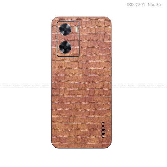 Miếng Dán Da OPPO A Series Vân Cá Sấu Nâu | CS06