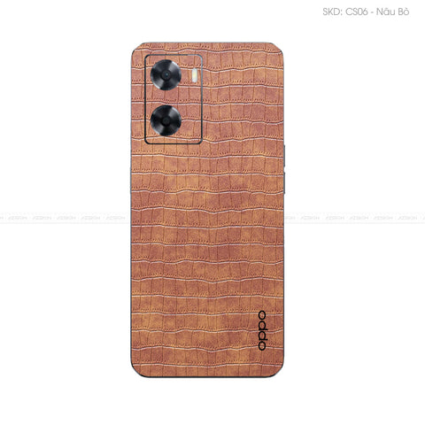 Miếng Dán Da OPPO A Series Vân Cá Sấu Nâu | CS06