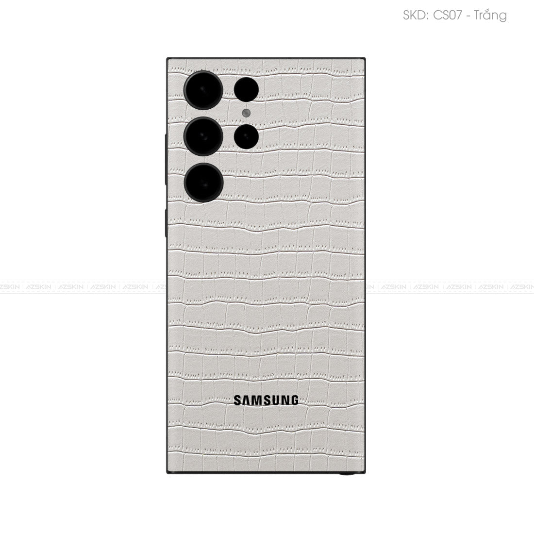 Miếng Dán Da Samsung S22 Series Vân Cá Sấu Trắng | CS07