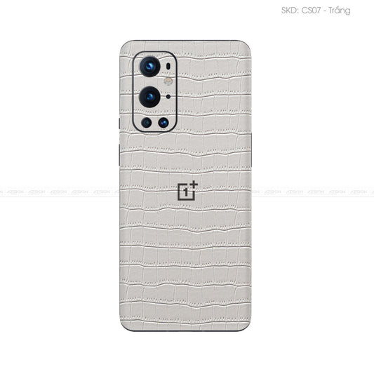 Miếng Dán Da OnePlus 9 Series Vân Cá Sấu Trắng | CS07