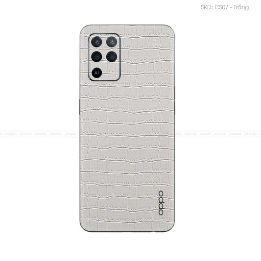 Miếng Dán Da OPPO F Series Vân Cá Sấu Trắng | CS07