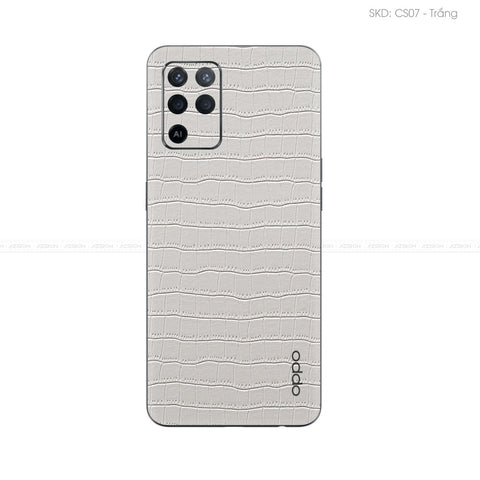 Miếng Dán Da OPPO F Series Vân Cá Sấu Trắng | CS07