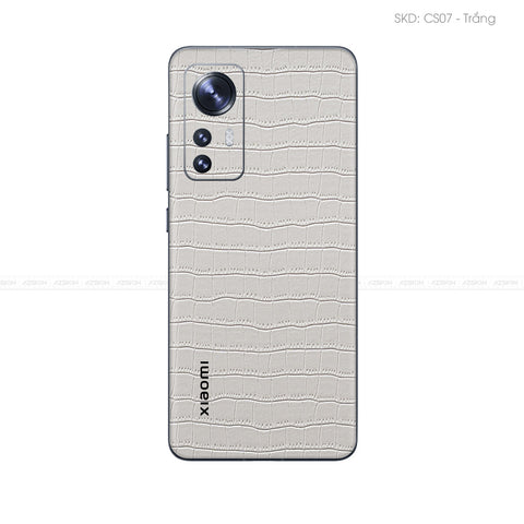 Miếng Dán Da Xiaomi 12 Series Vân Cá Sấu Trắng | CS07