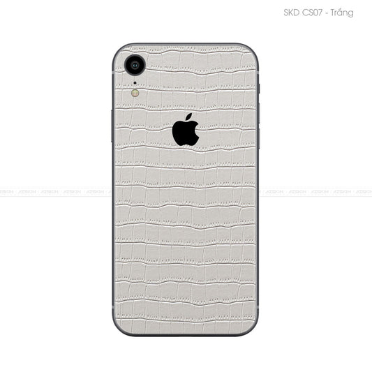 Miếng Dán Da IPhone X Series Vân Cá Sấu Trắng | CS07