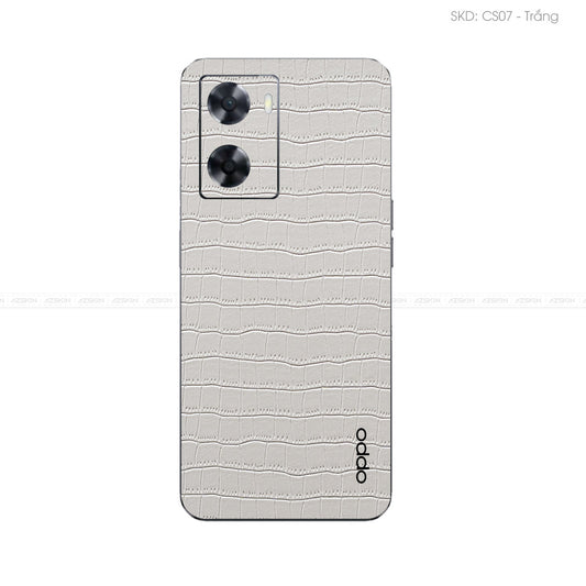 Miếng Dán Da OPPO A Series Vân Cá Sấu Trắng | CS07