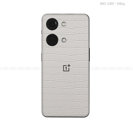 Miếng Dán Da OnePlus Ace Series Vân Cá Sấu Trắng | CS07